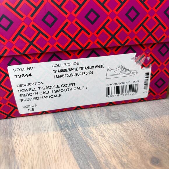 Tory Burch Women's Howell T-Saddle Leopard Print Sneakers Shoes US Size 5.5 M - Picture 7 of 13